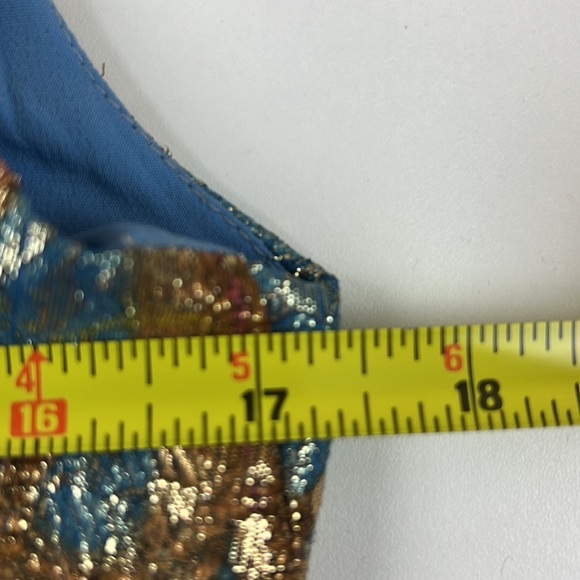 VINTAGE Morton  Miles for Malcolm Charles Metallic Sleeveless Gown - Picture 10 of 13